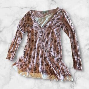 Periscope Women Y2K Floral Sweater Tank Top - Size Large